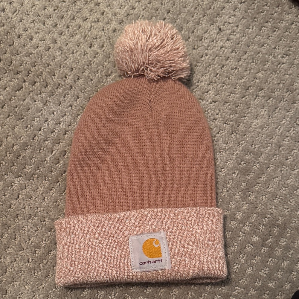 Carhartt Pink Knit Pom-Pom Beanie
